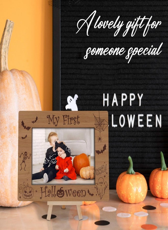 Cazhes Halloween Picture Frames, My 1st Halloween Wooden 4x6 Photo Frame with Easel, Kids Halloween Gifts for Home Office Tabletop Display Decorations - G12 - Image 5
